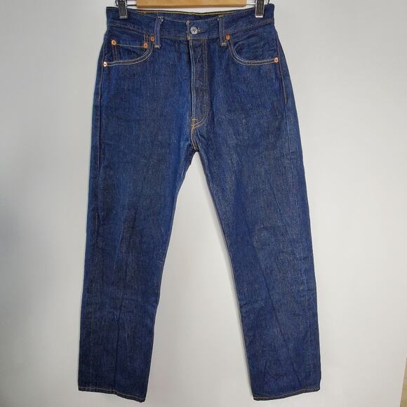 Levi's Strauss Dark wash 501 Button-fly straight leg jeans 31x32